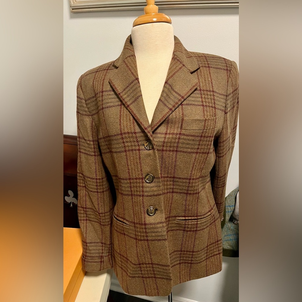 Women’s vintage plaid print blazer